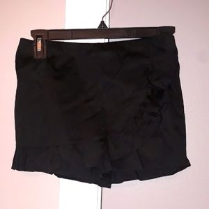 Bloomingdale's Aqua Girls Ruffled Poplin Skort, Black, Big Kids XL